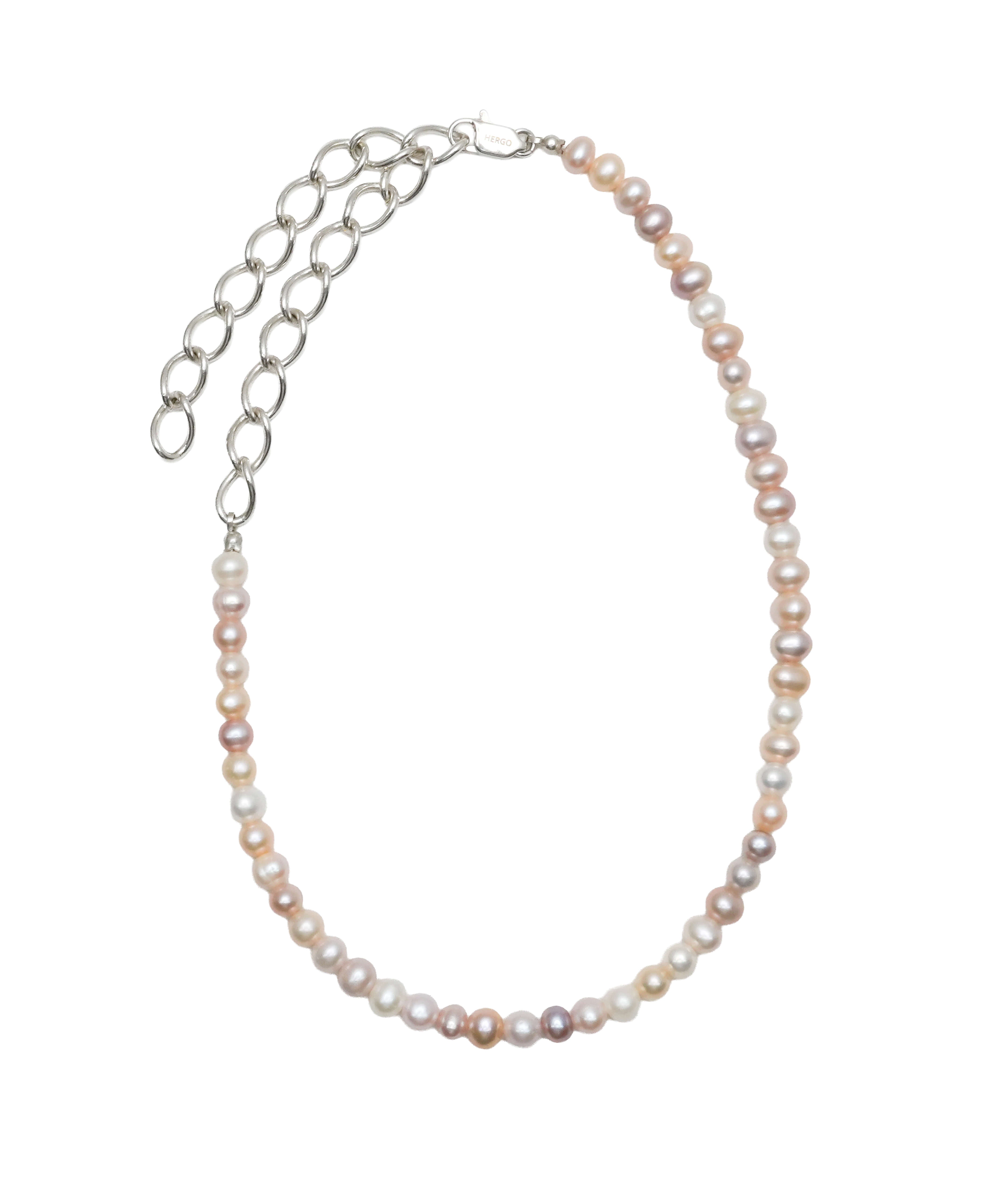 Multi Color Pearl Fence Chain Necklace | HERGO