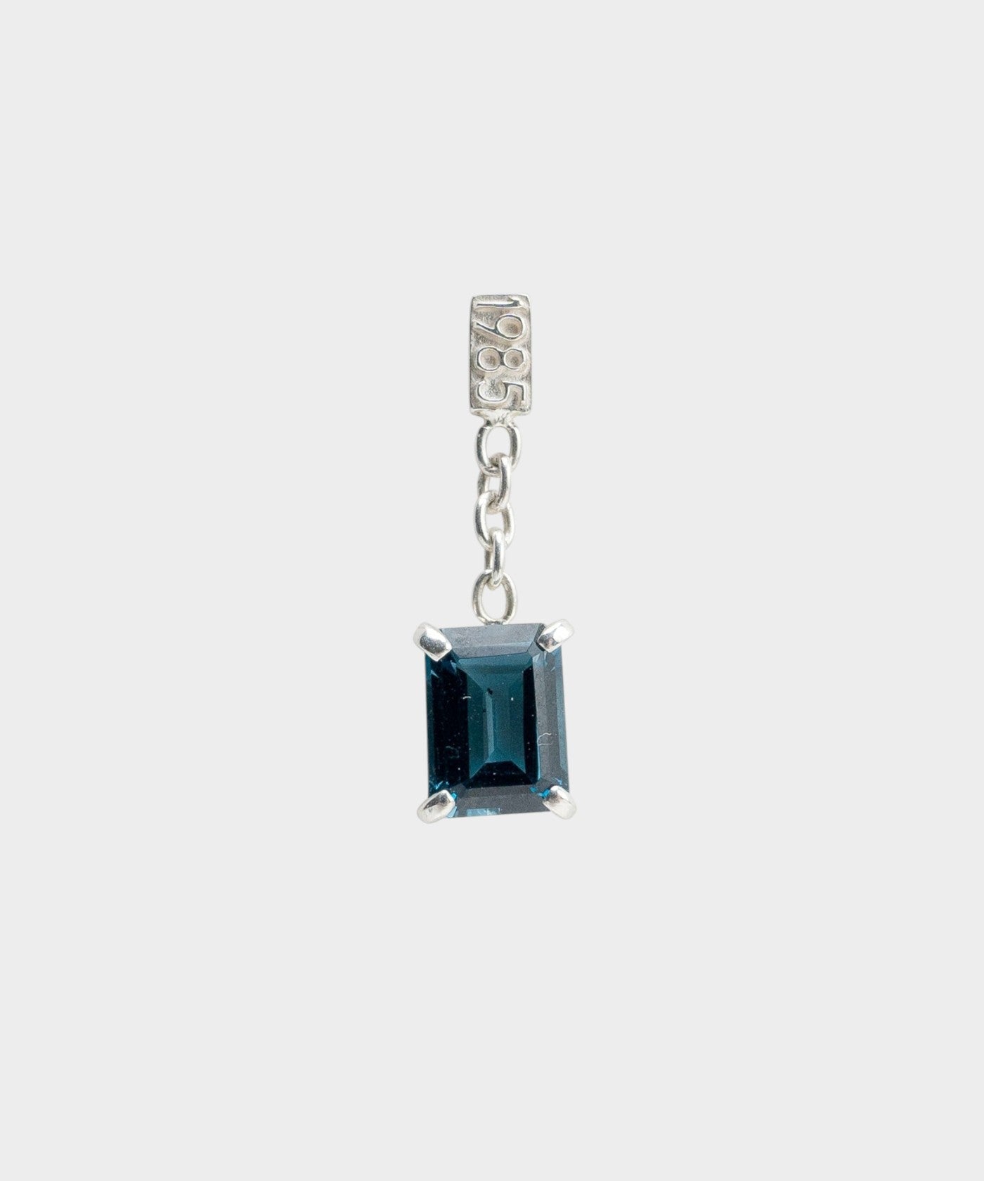 square stone pierce blue topaz SV-925| HERGO