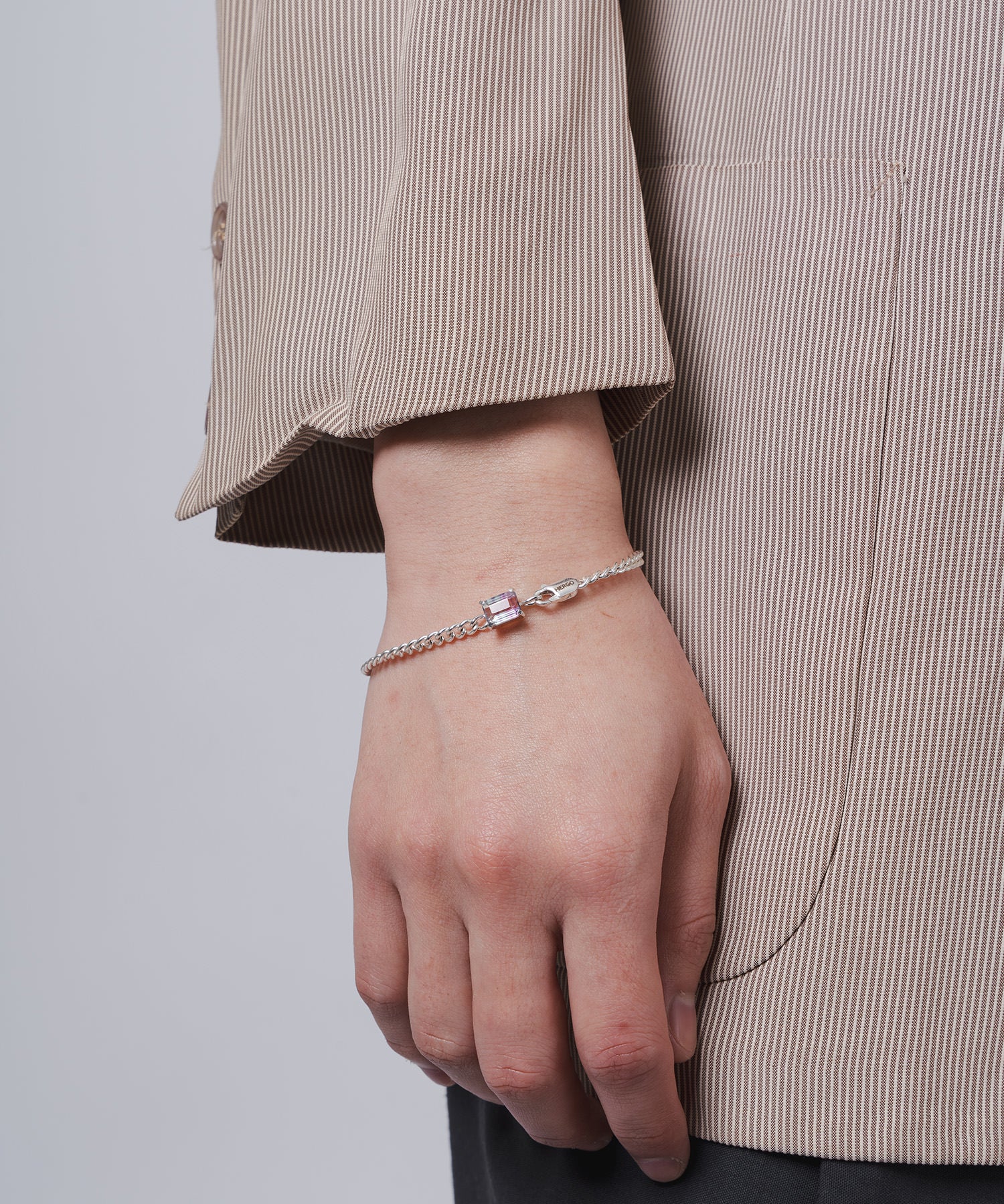 square stone Bracelet Fluorite SV-925| HERGO