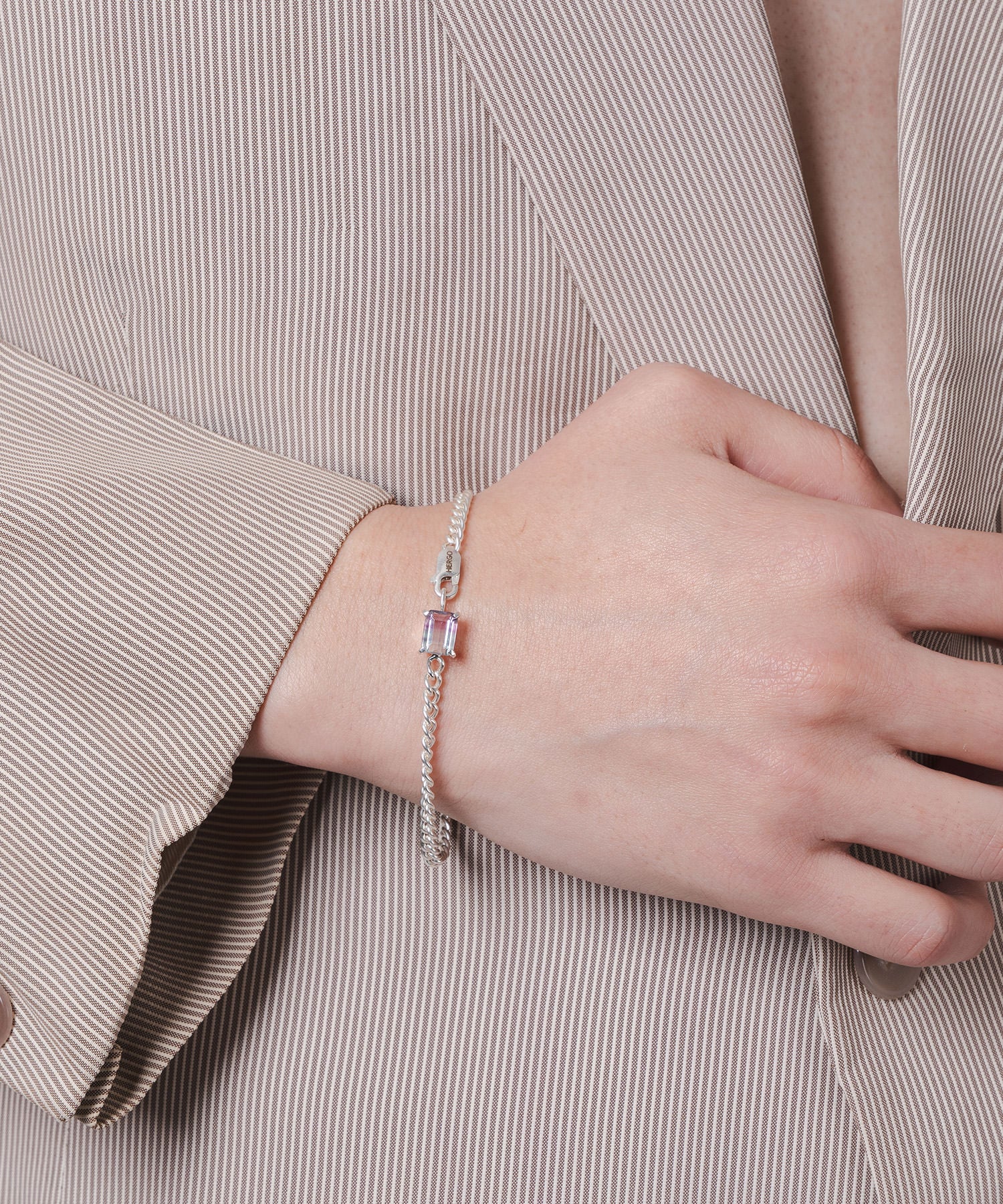 square stone Bracelet Fluorite SV-925| HERGO