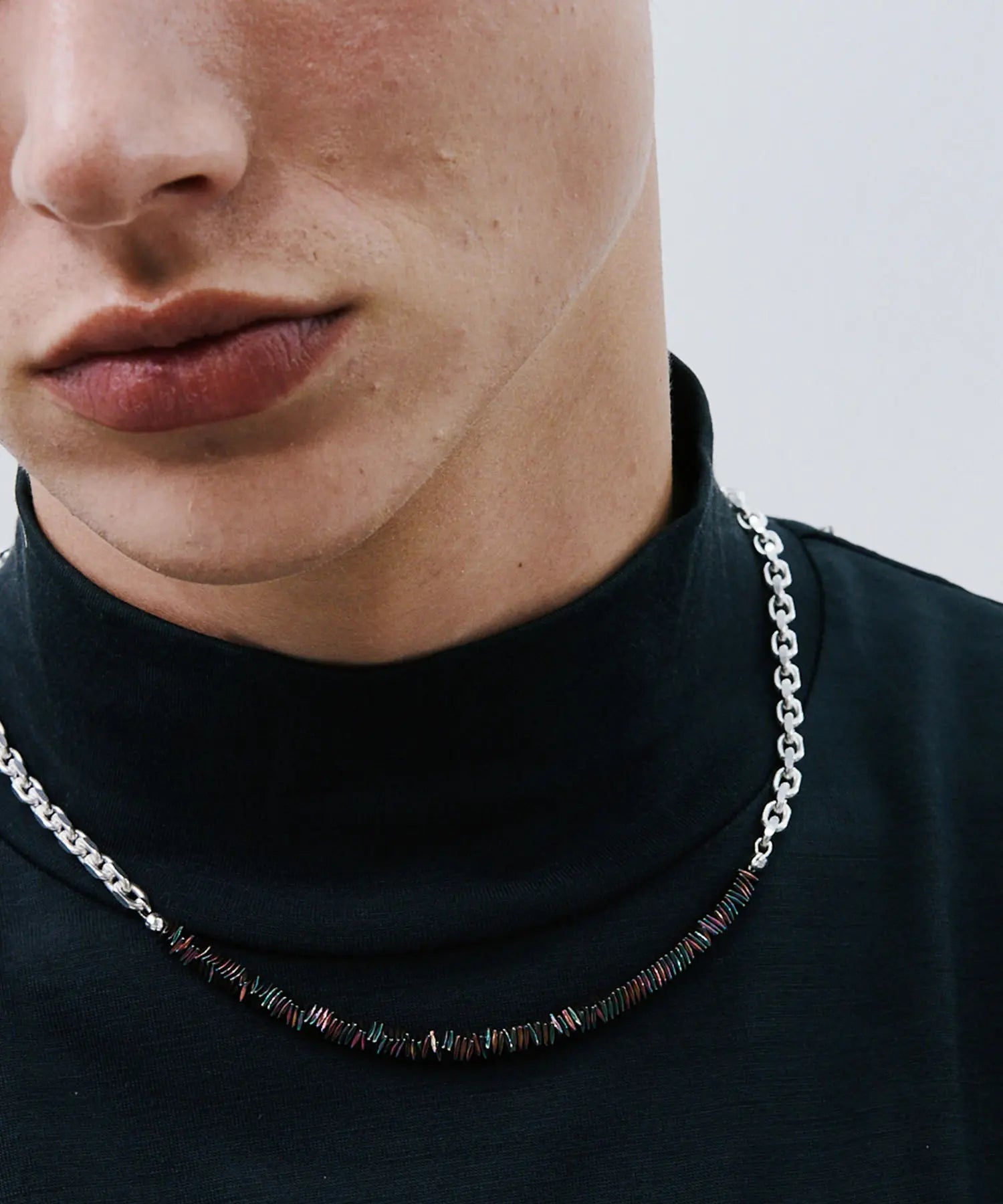 Shiny chain Necklace red|HERGO