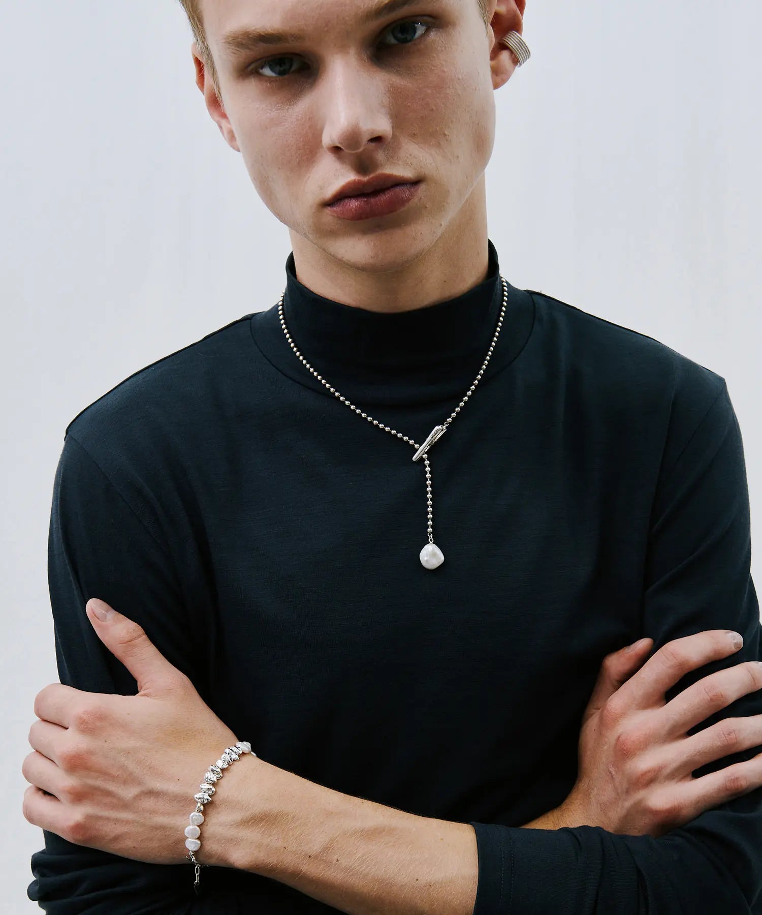 DENKI clip pearl necklace|HERGO