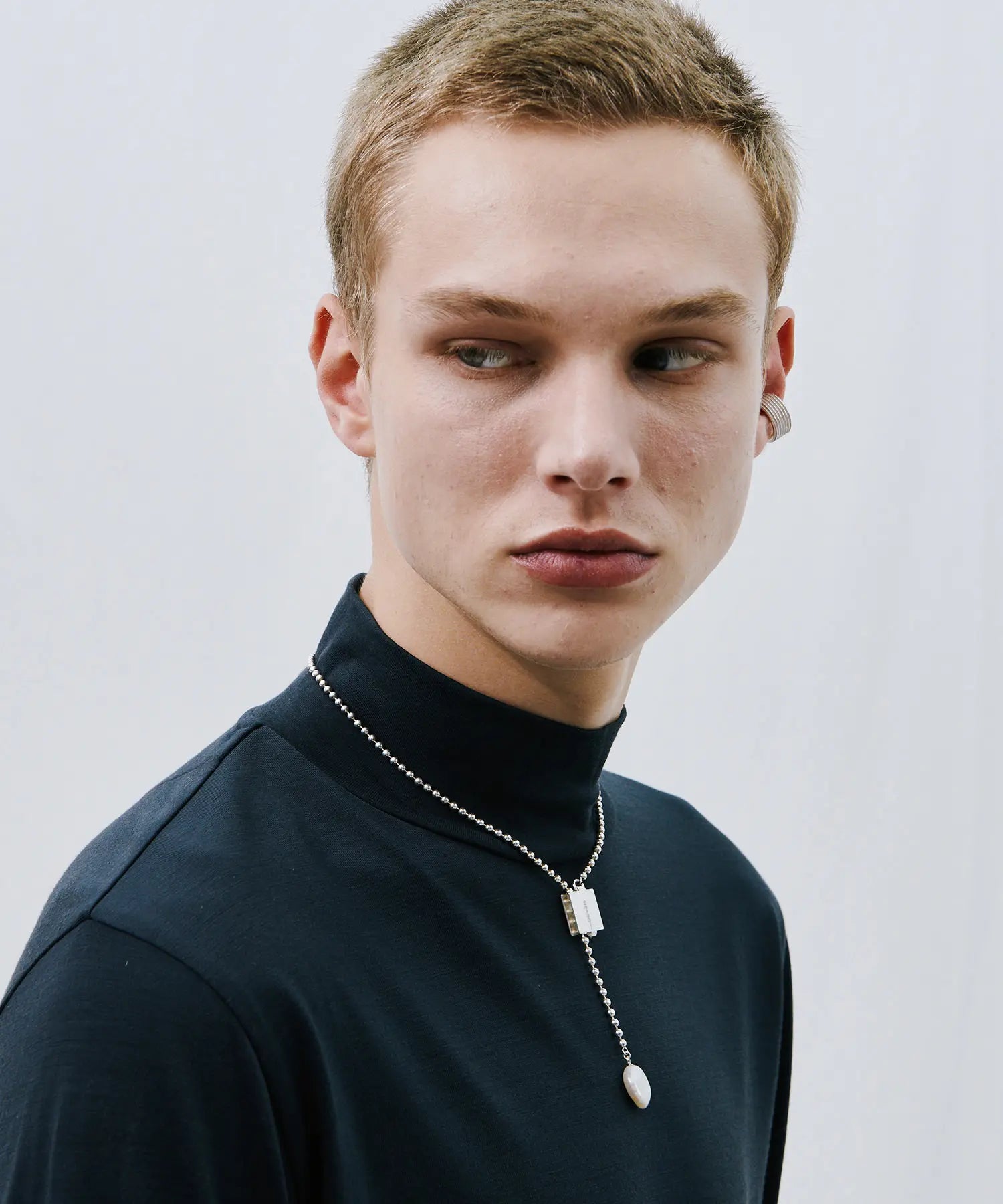 square clip pearl necklace|HERGO