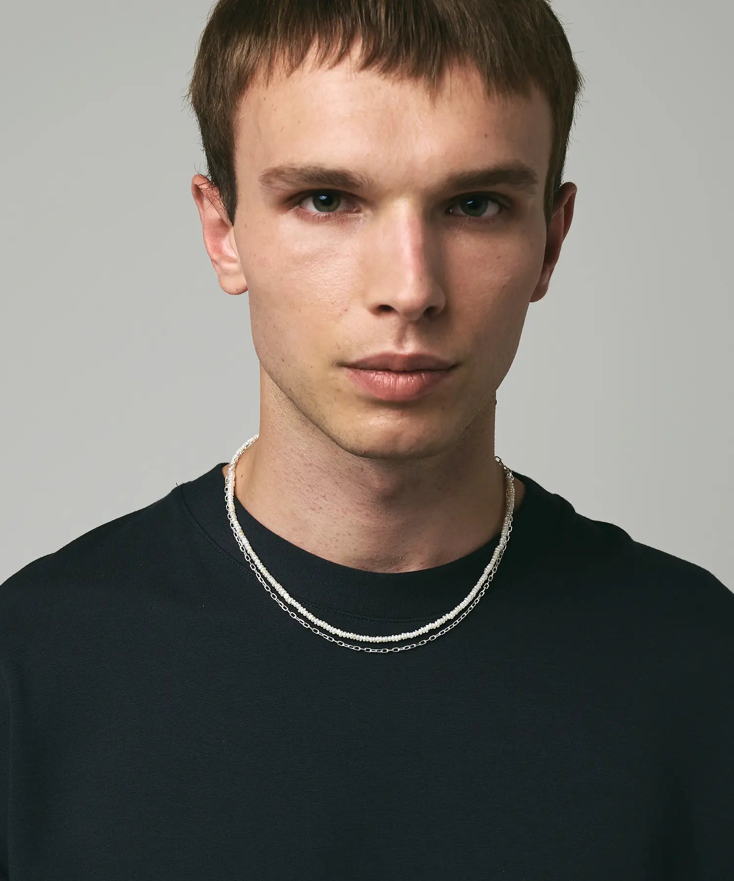 Cut Chain Baby Pearl Necklace SV-925 | HERGO