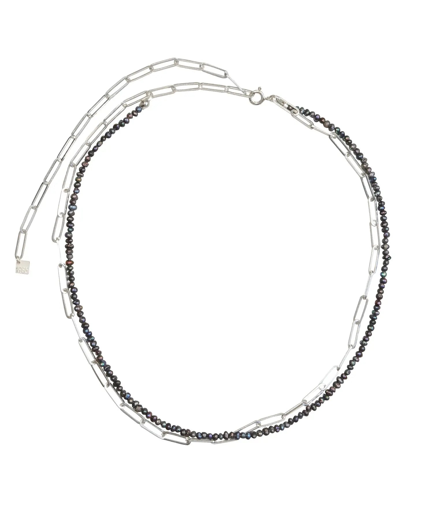 Flat Chain Baby Pearl Necklace SV-925 | HERGO