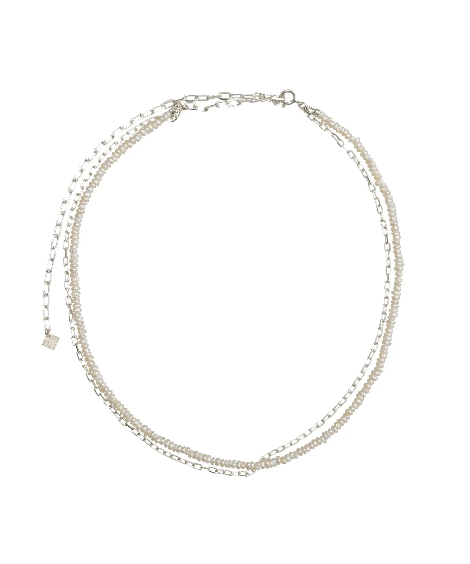 Cut Chain Baby Pearl Necklace SV-925 | HERGO