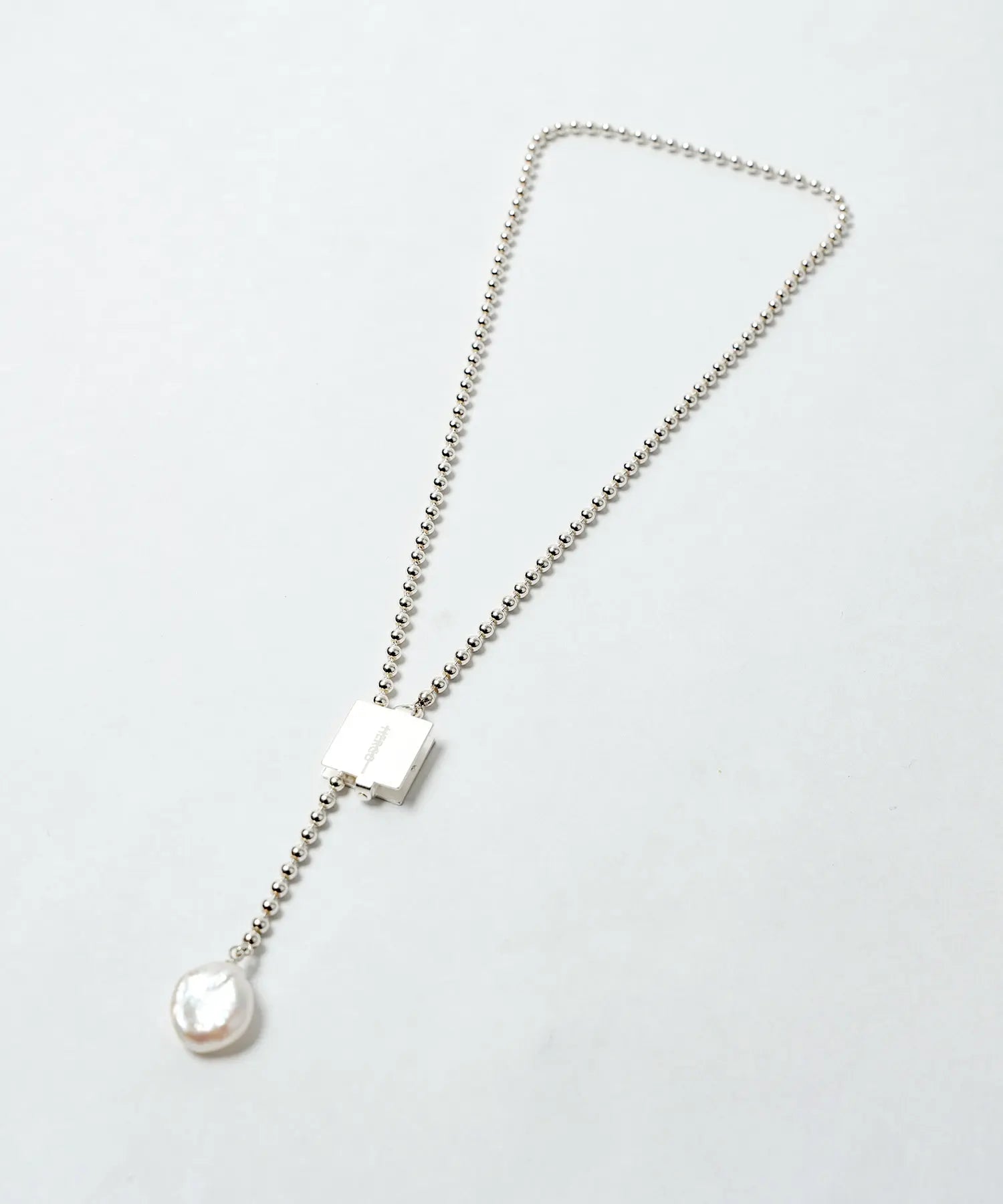 square clip pearl necklace|HERGO