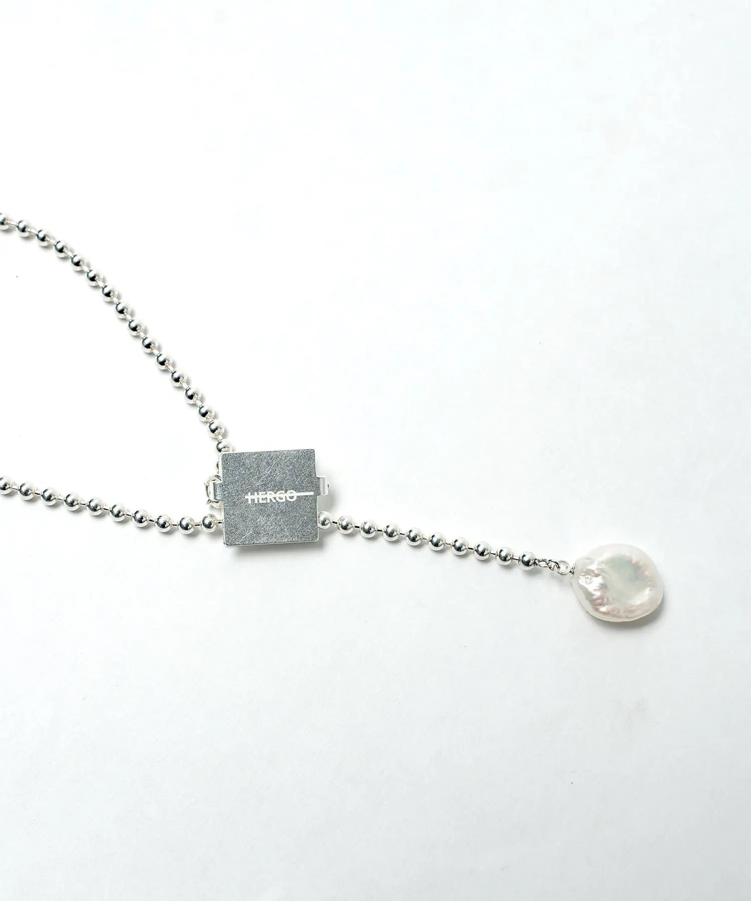square clip pearl necklace|HERGO
