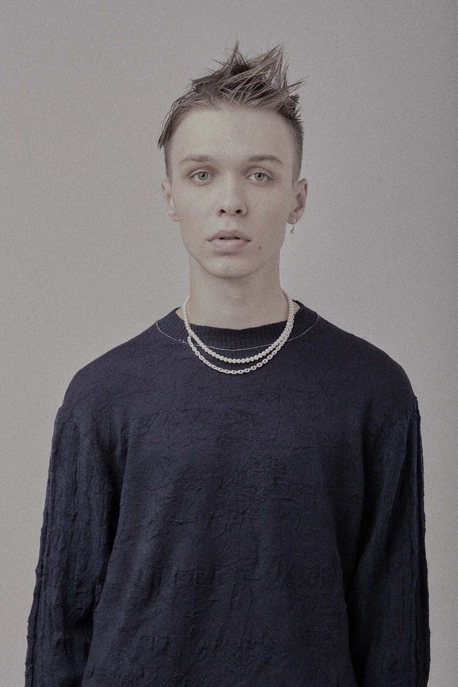 Droop Chain Pearl Necklace SV-925|HERGO