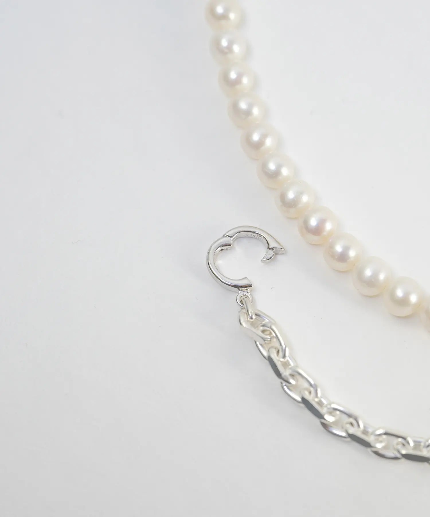 Droop Chain Pearl Necklace SV-925|HERGO