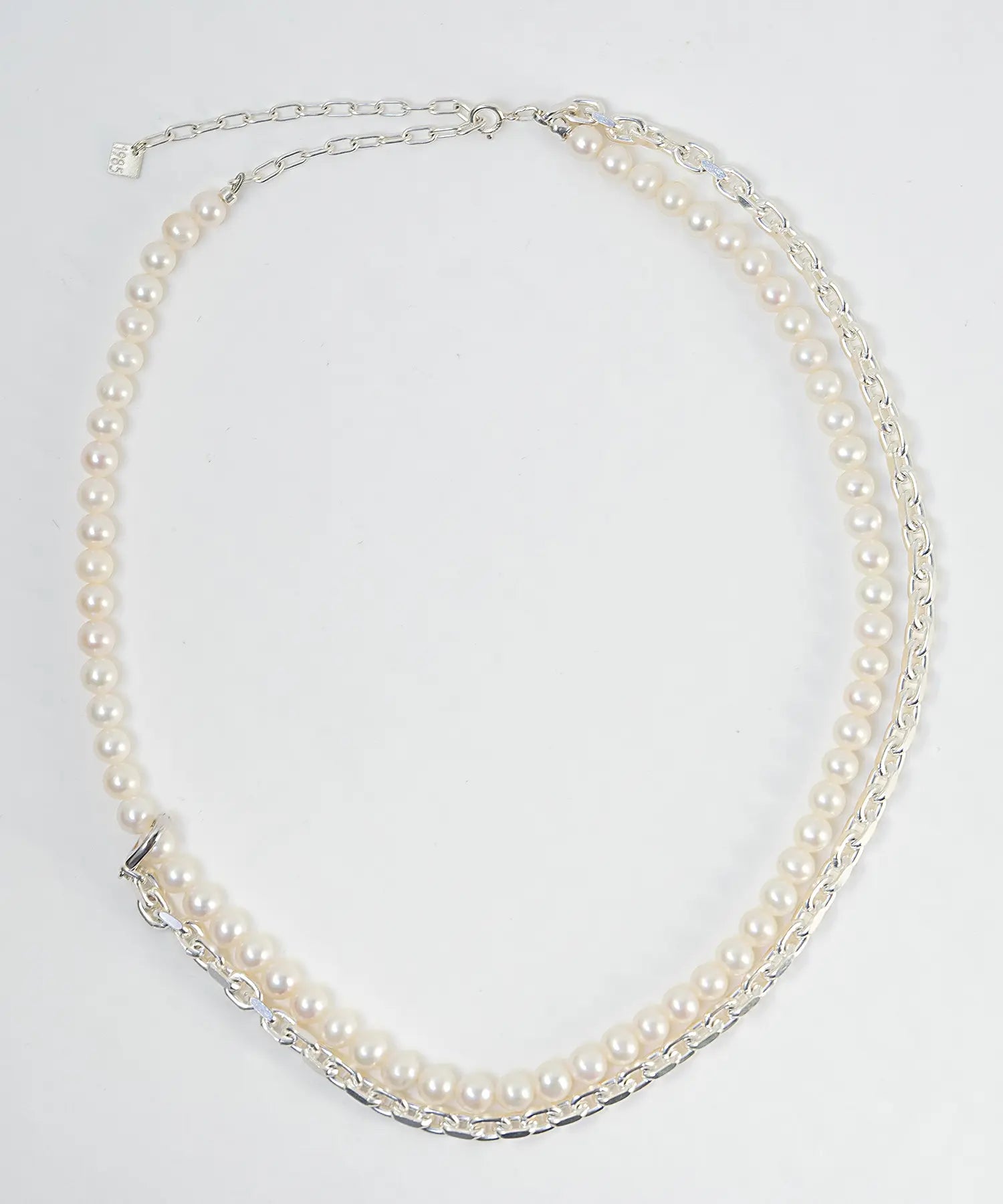 Droop Chain Pearl Necklace SV-925|HERGO