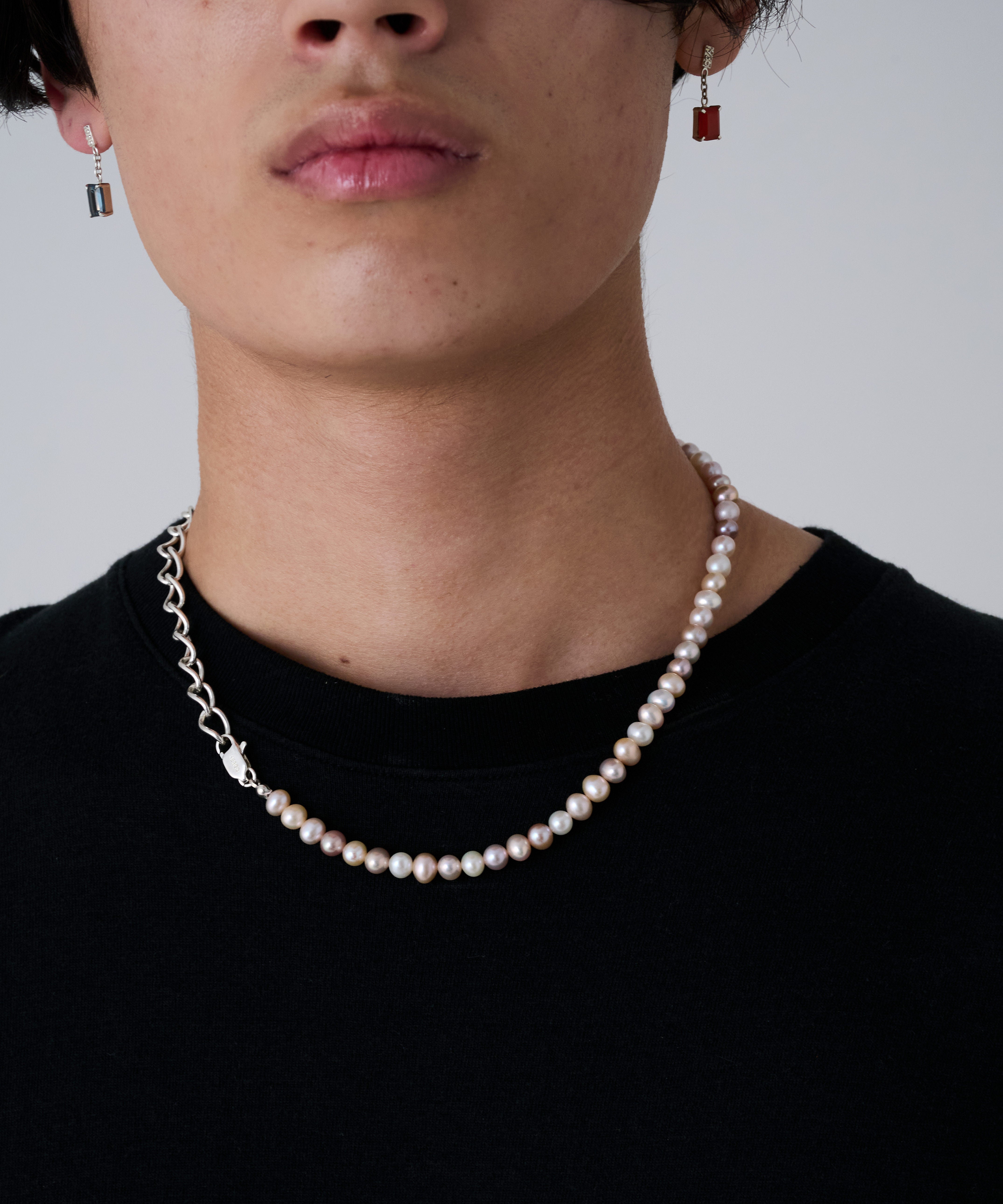 Multi Color Pearl Fence Chain Necklace | HERGO