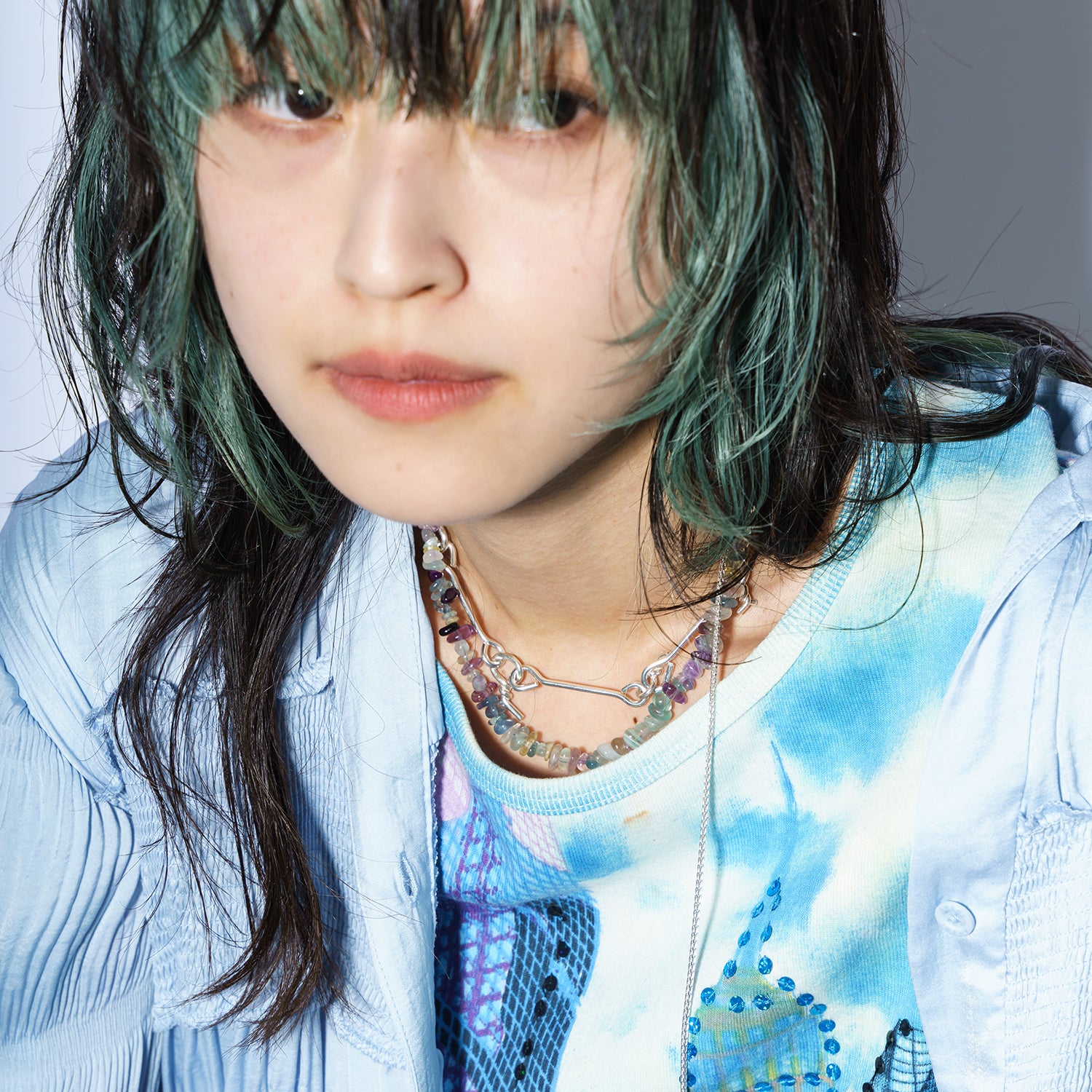 BASE CHOKER NECKLACE -BEADS GREEN- | NARRATIVEPLATOON