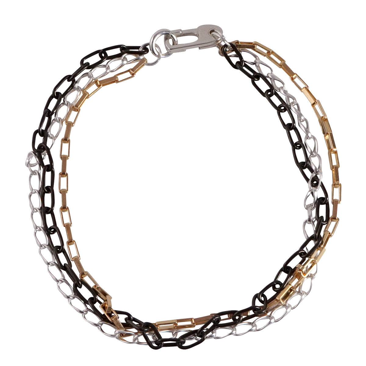 three-way deadlock bracelet gold×black | NARRATIVEPLATOON