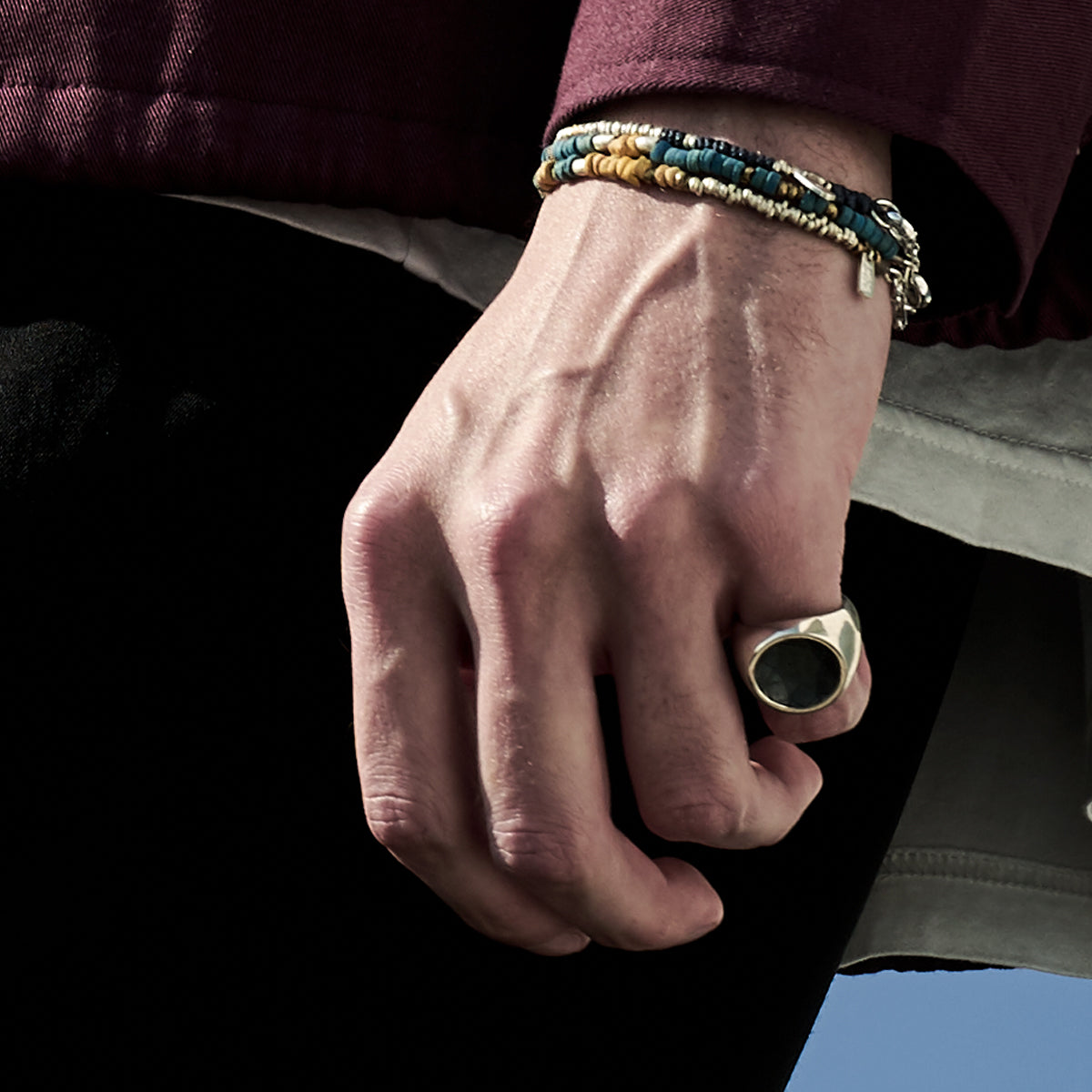 Reverse Signet ring Round small type | NARRATIVEPLATOON