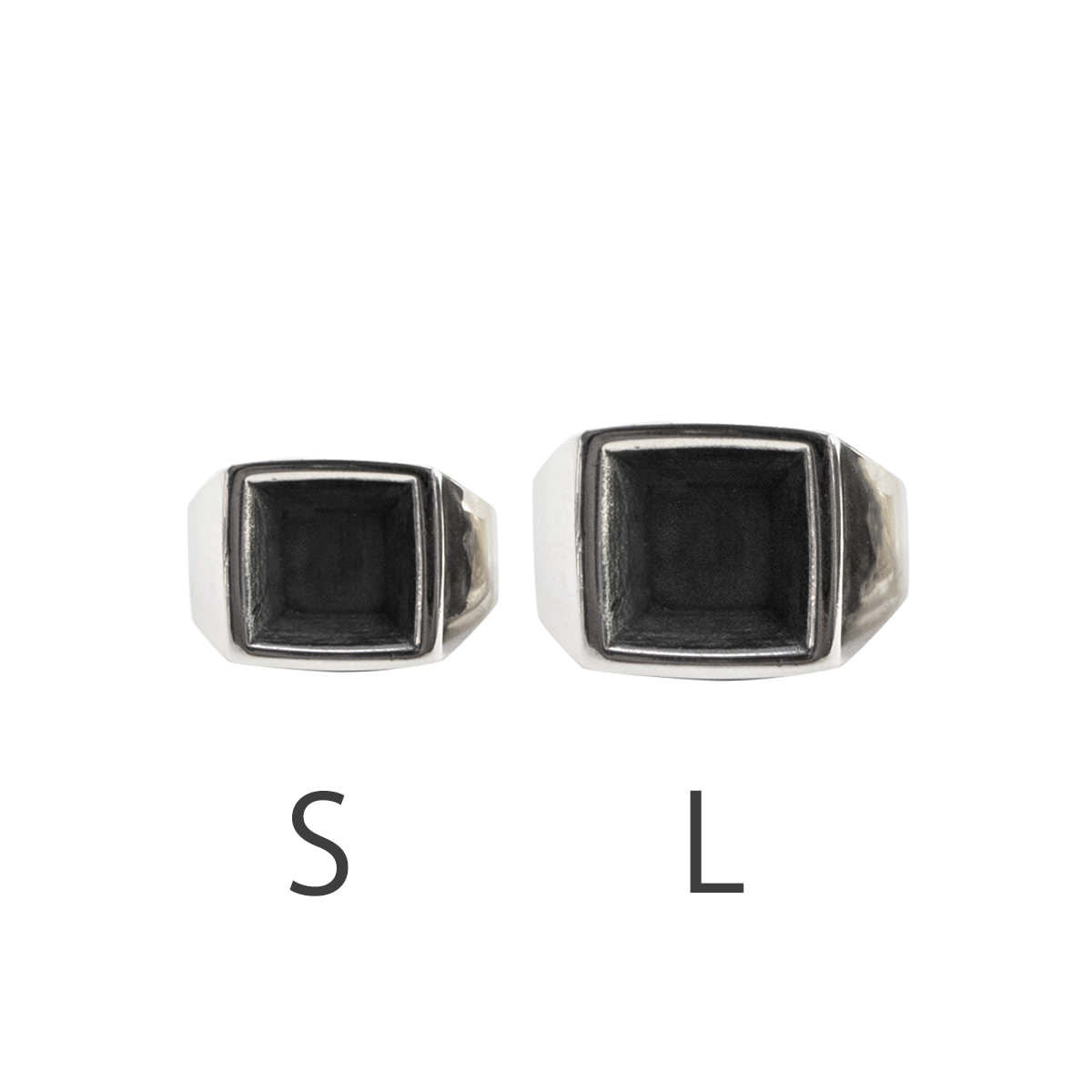 Reverse Signet ring Square small type | NARRATIVEPLATOON