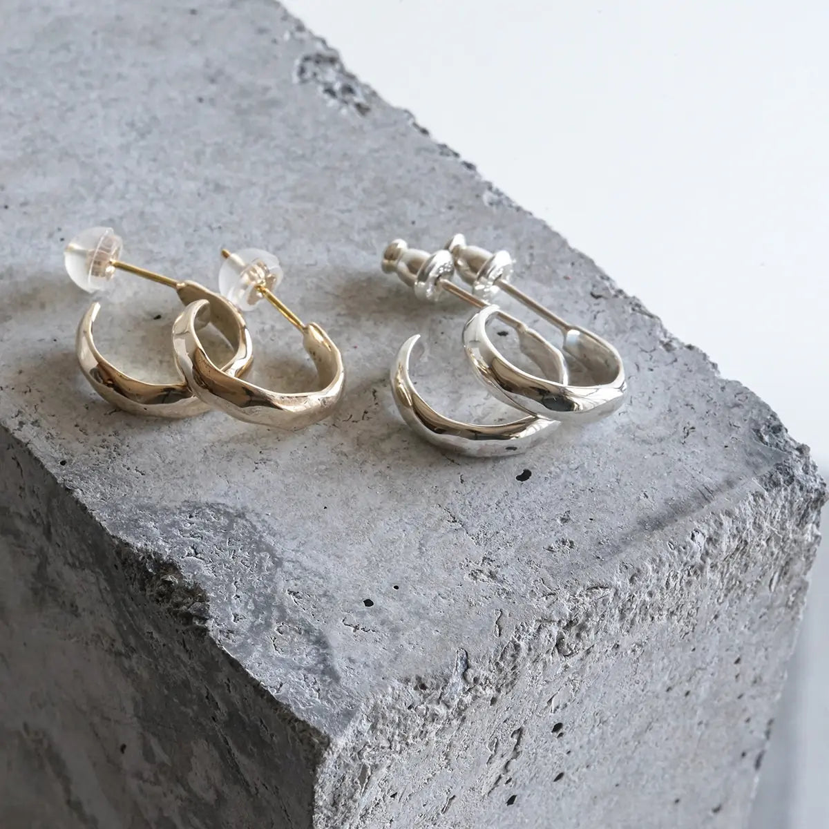 Distorted Hoop Earrings Silver 925 | NARRATIVEPLATOON