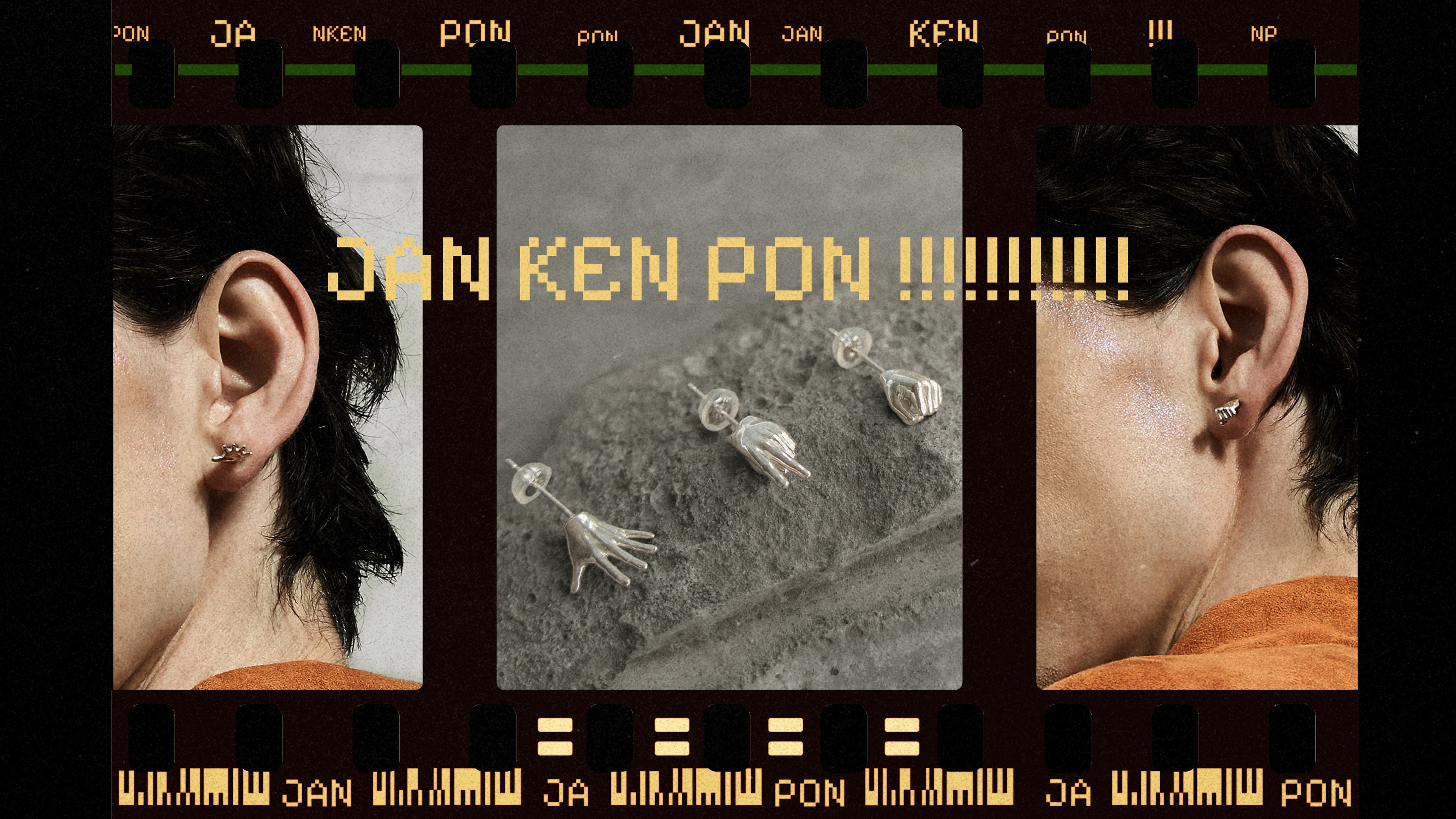 ジャンケンモチーフのシルバーピアス｜さりげないユーモアを耳元に