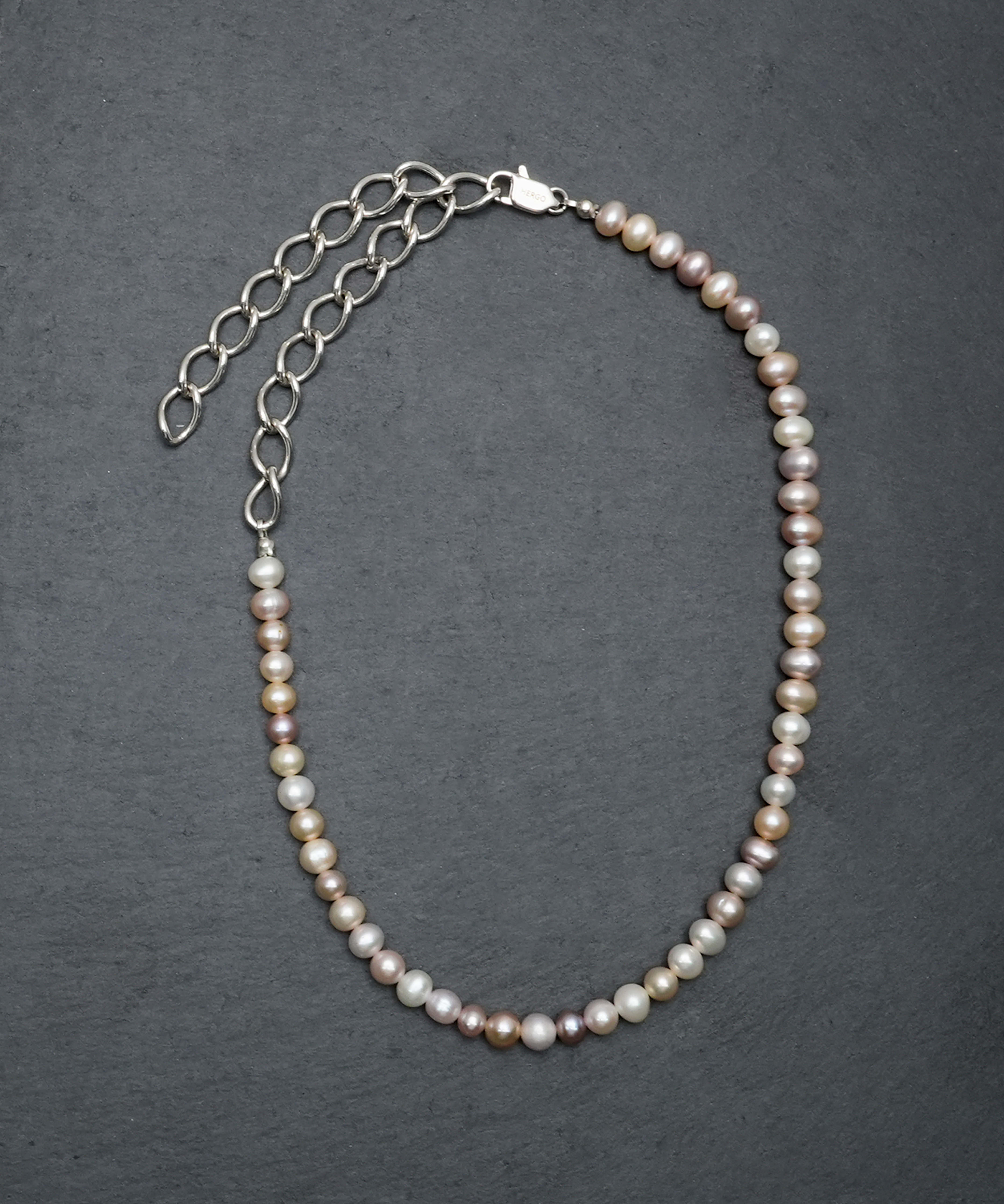 Multi Color Pearl Fence Chain Necklace | HERGO
