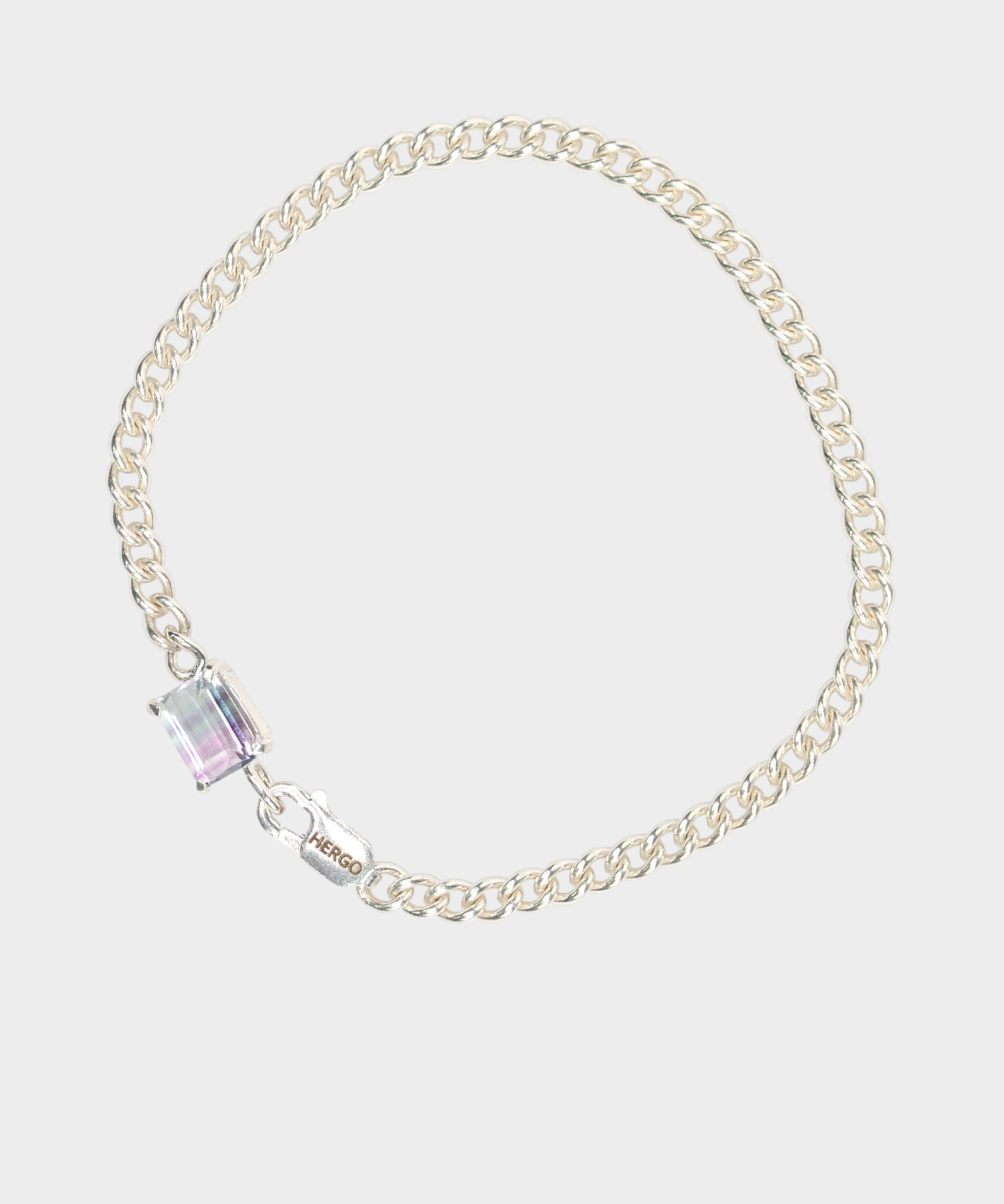 square stone Bracelet  Fluorite  SV-925| HERGO