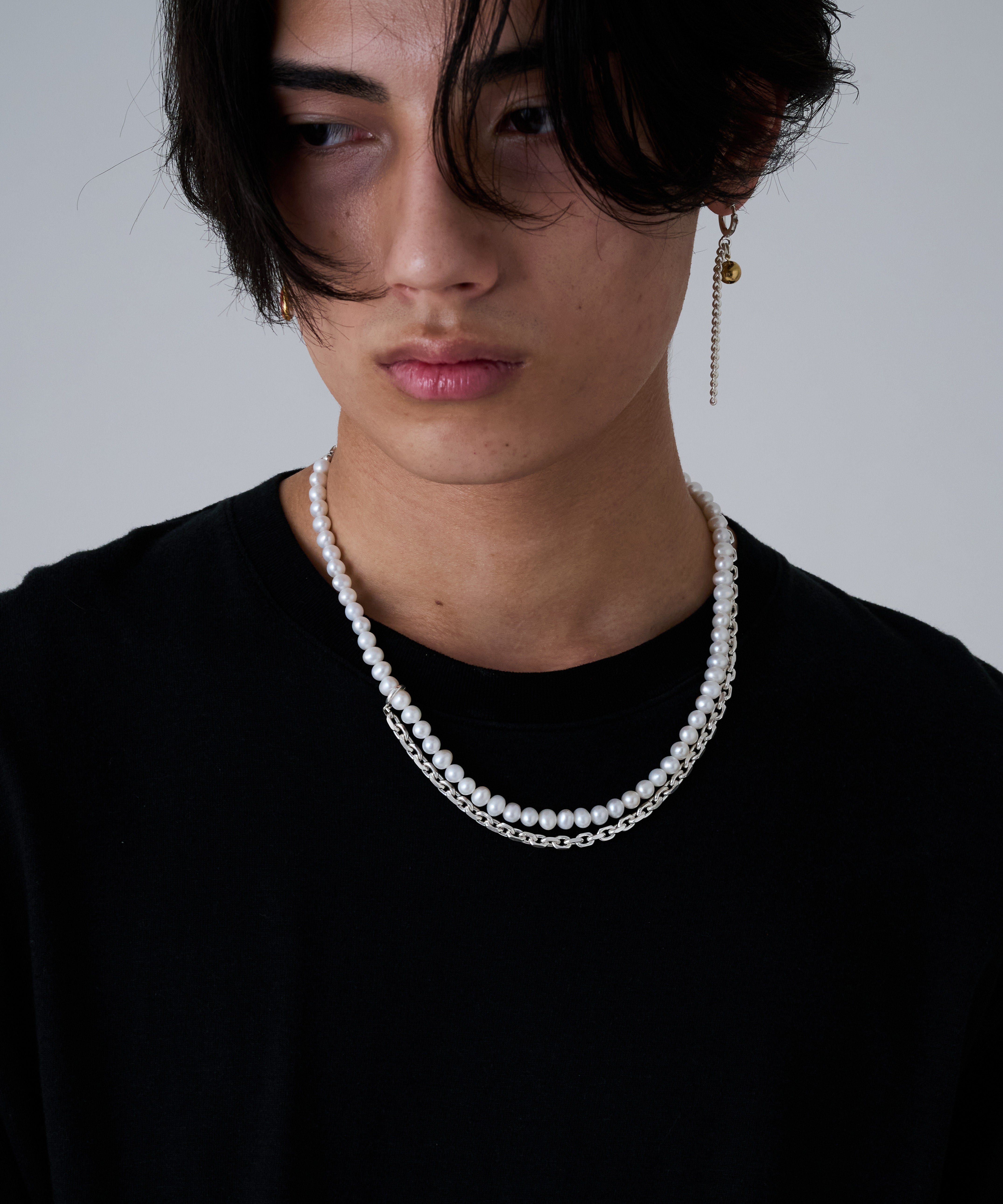 Droop Chain Pearl Necklace SV-925｜HERGO