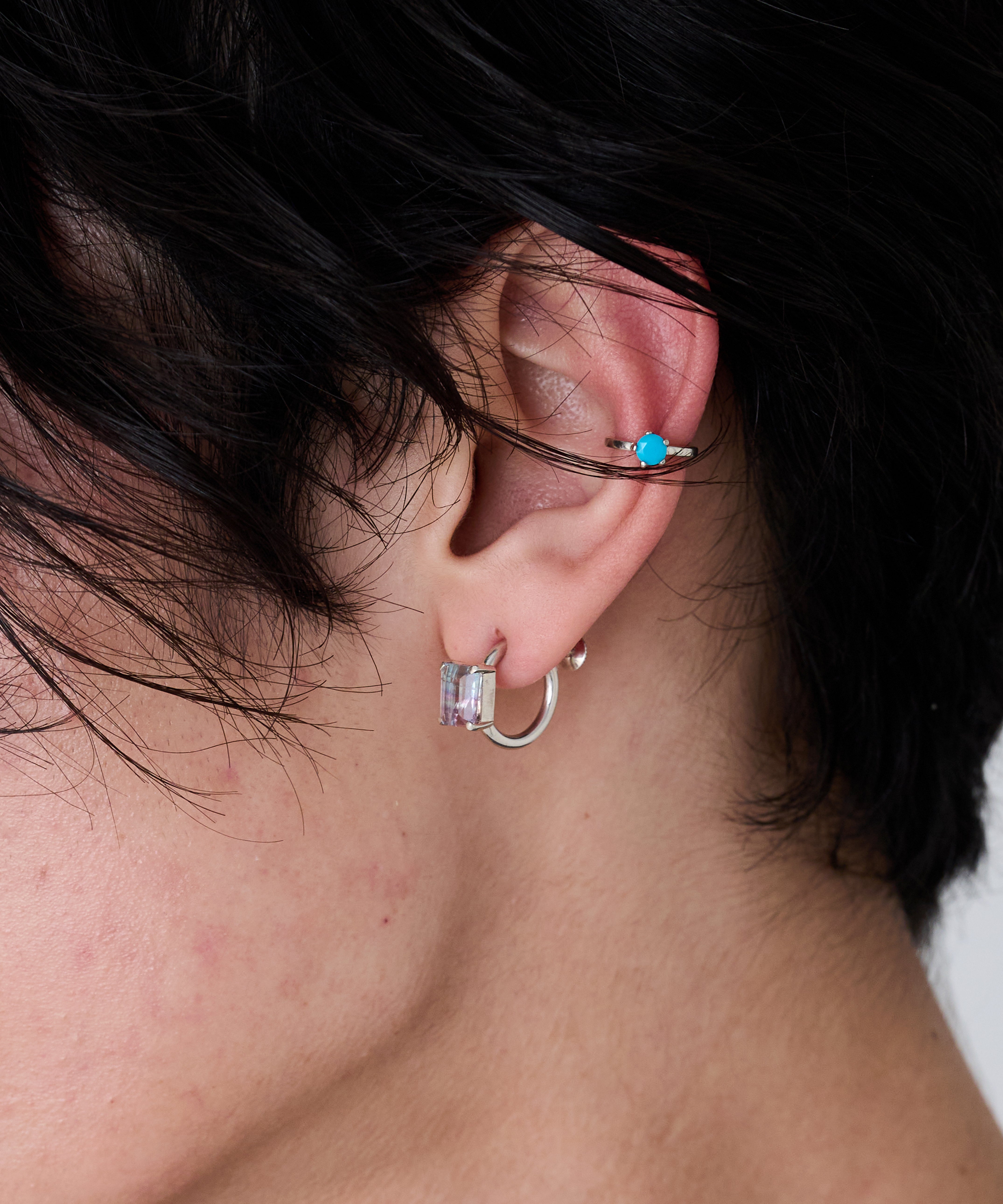 square stone Earring COLOR2 SV-925| HERGO