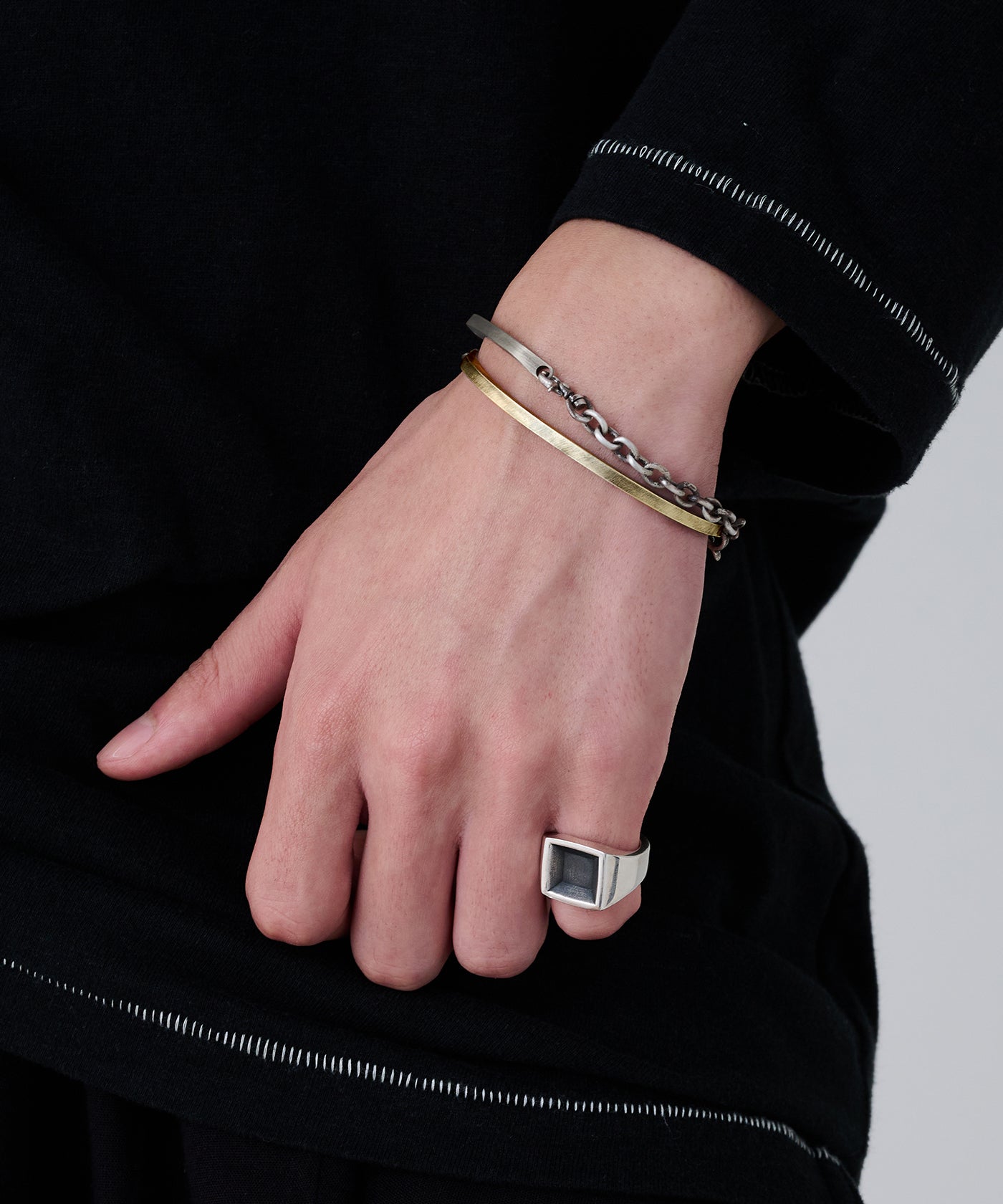 NARRATIVEPLATOON バングル シルバー925 HALF CHAIN ​​BANGLE|NARRATIVEPLATOON