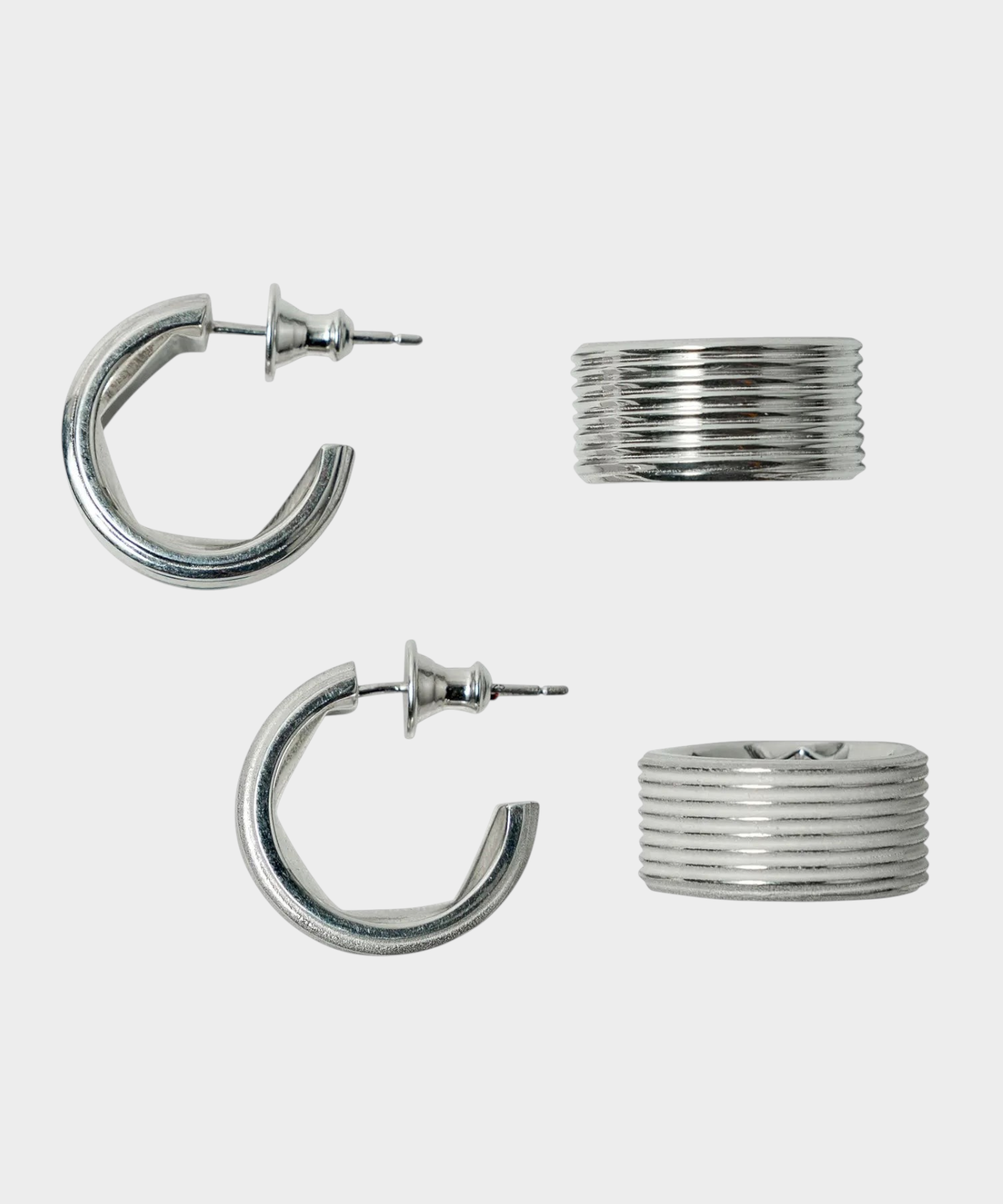 ROLE STOREの六角ナットを反転させたユニークなデザインのシルバー925製ピアス