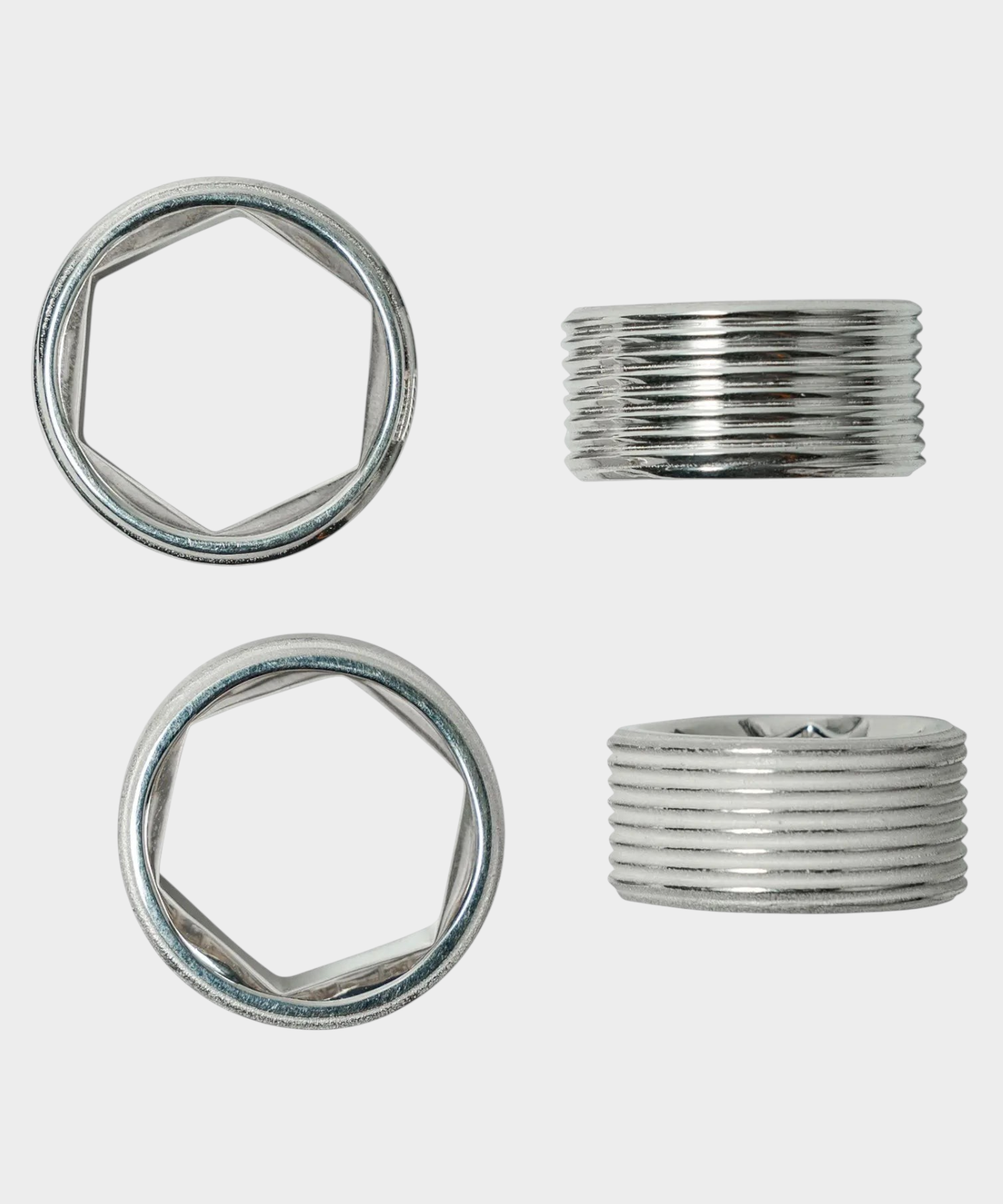 ROLE STOREのrevers nut ring SV-925。六角ナットを反転させたユニークなデザインのシルバー925製リング。
