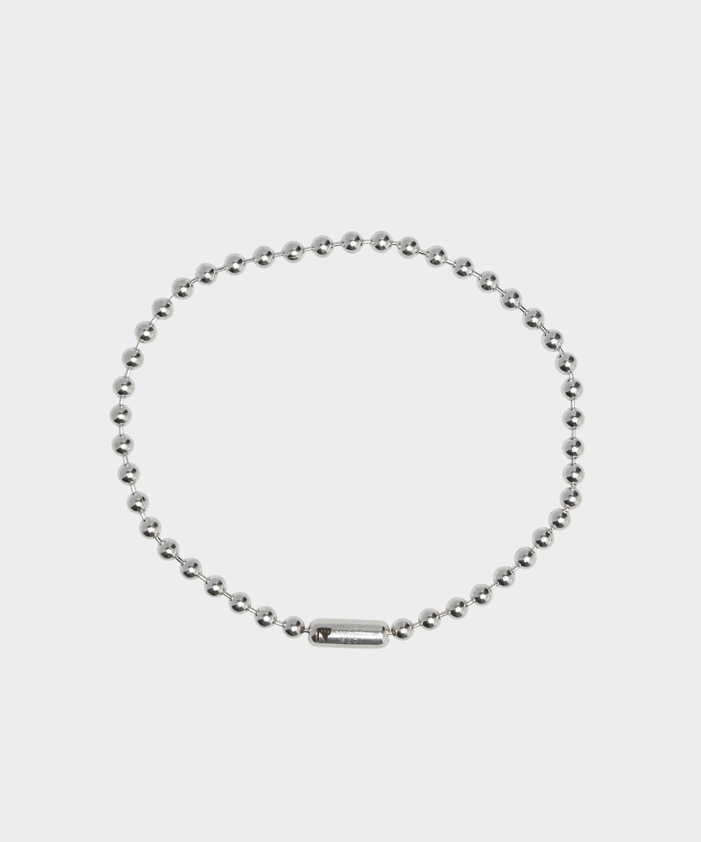 ROLE STOREのシルバー925製ボールチェーンブレスレット。シンプルでストリート感のある3mm幅のシルバーアクセサリー。