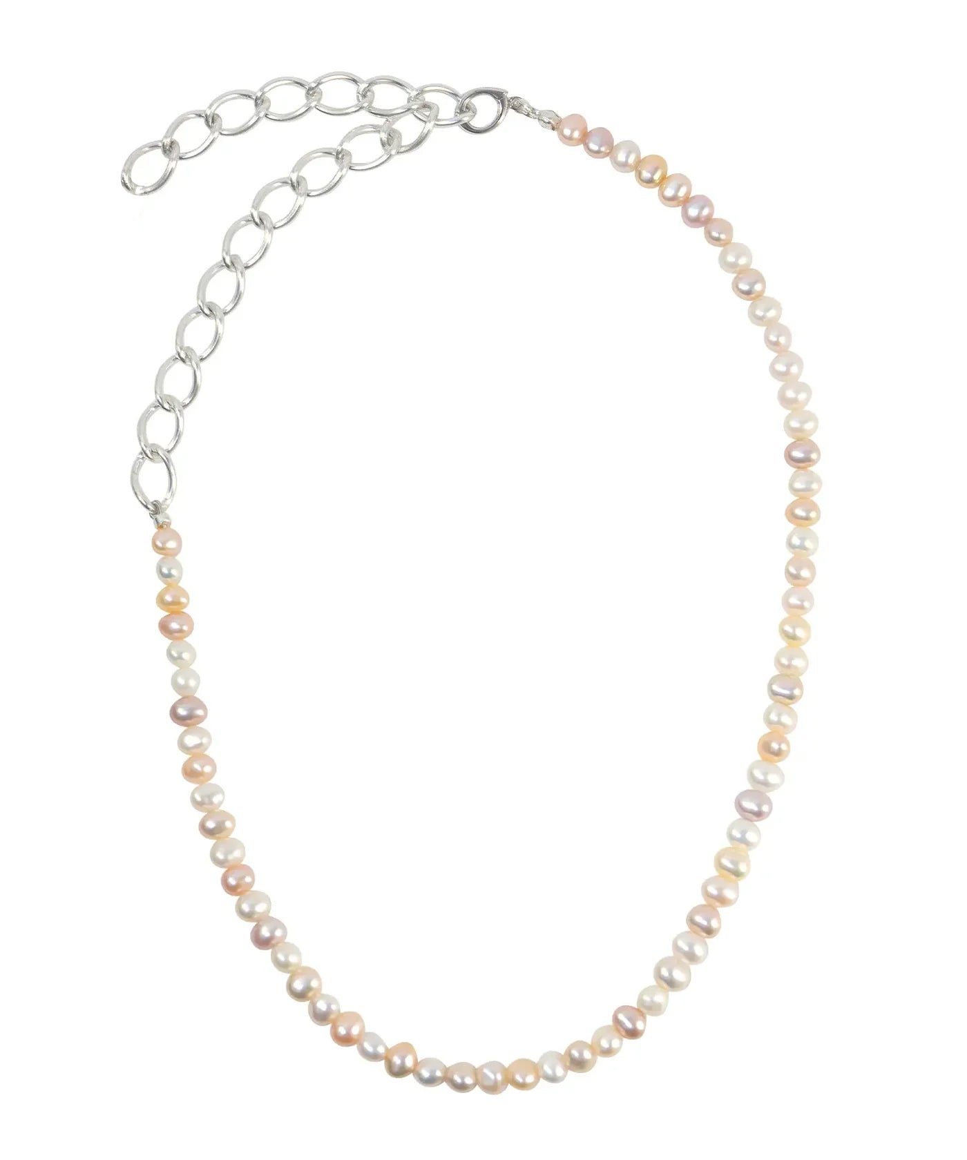 Multi Color Pearl Fence Chain Necklace | HERGO